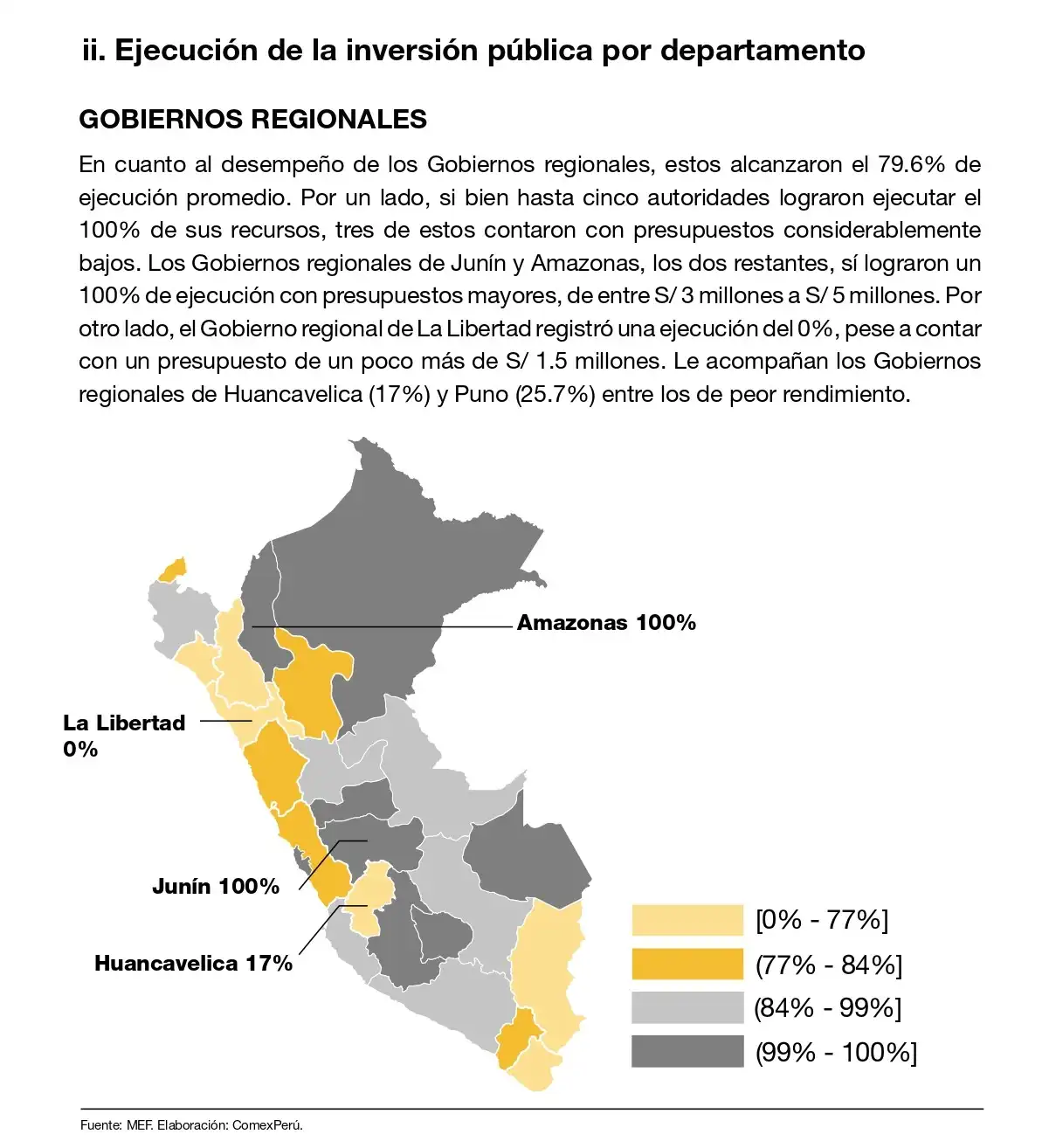 La Sociedad de Comercio Exterior de Perú (ComexPerú) en su Reporte de Eficacia del Gasto Público del 2023 se refirió a la pésima “perfomance” del primer año de la gestión de César Acuña en materia de seguridad. 