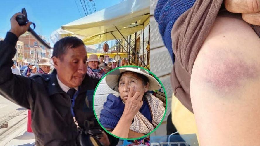 municipio de puno suspende a policía municipal tras violenta agresión a una vendedora ambulante