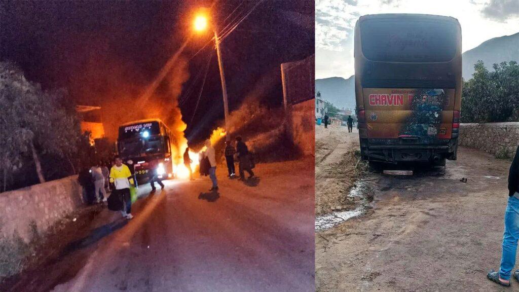 ayacucho: pasajeros salvan tras sorpresivo incendio de bus interprovincial