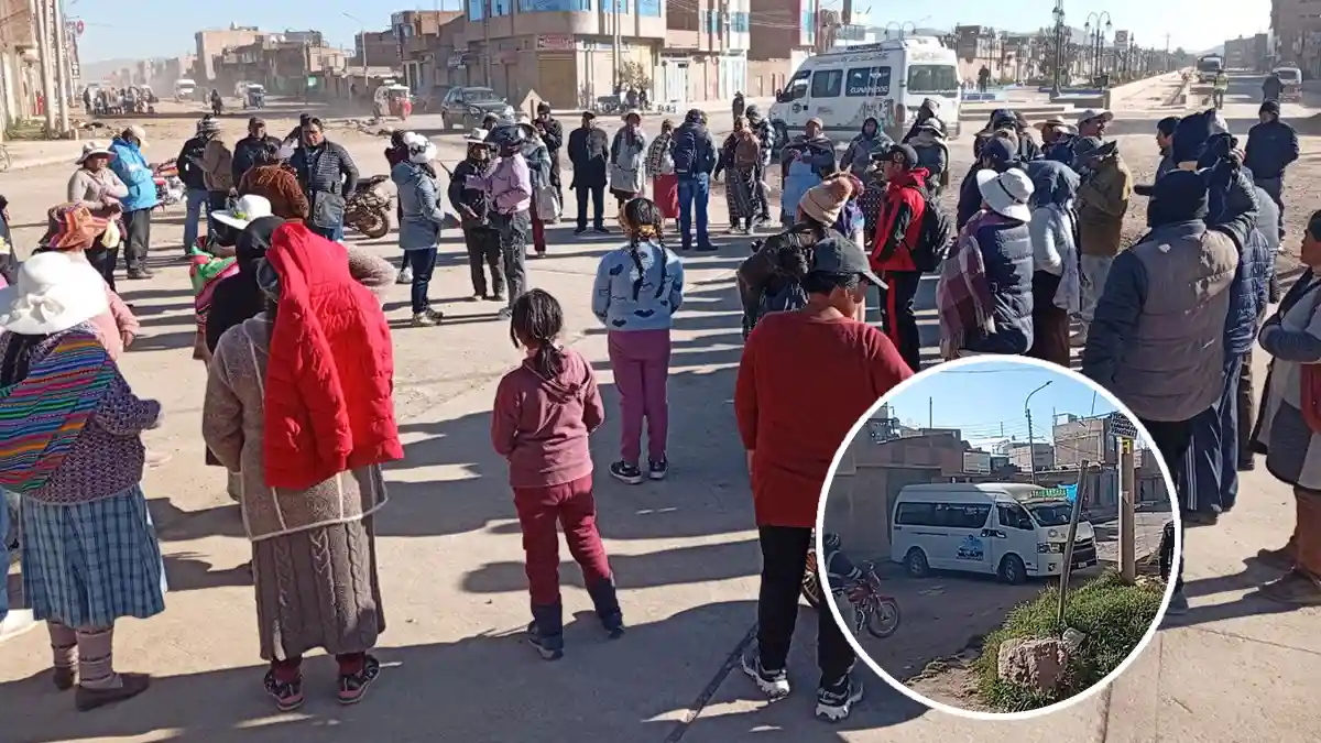 juliaca: vecinos bloquean salida lampa por maltratos de línea 35 correcaminos