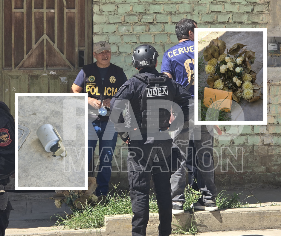 jaén: investigan hallazgo de presunto artefacto explosivo y arreglo floral en vía pública
