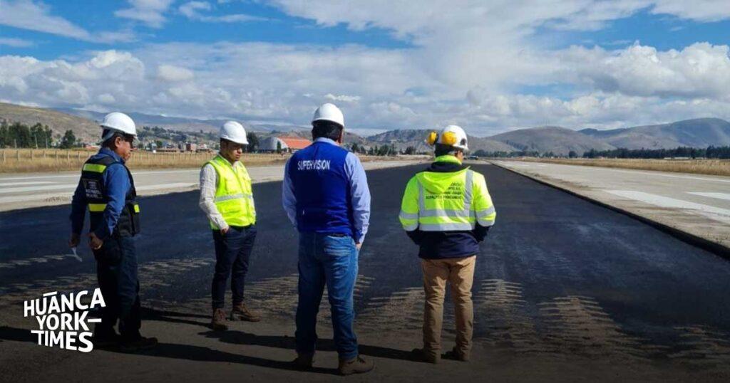 junín: corpac asegura que el 15 de junio terminará la reparación de la pista del aeropuerto de jauja