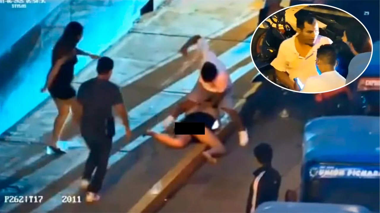 Efectivo policial en actividad implicado en brutal agresión contra mujer