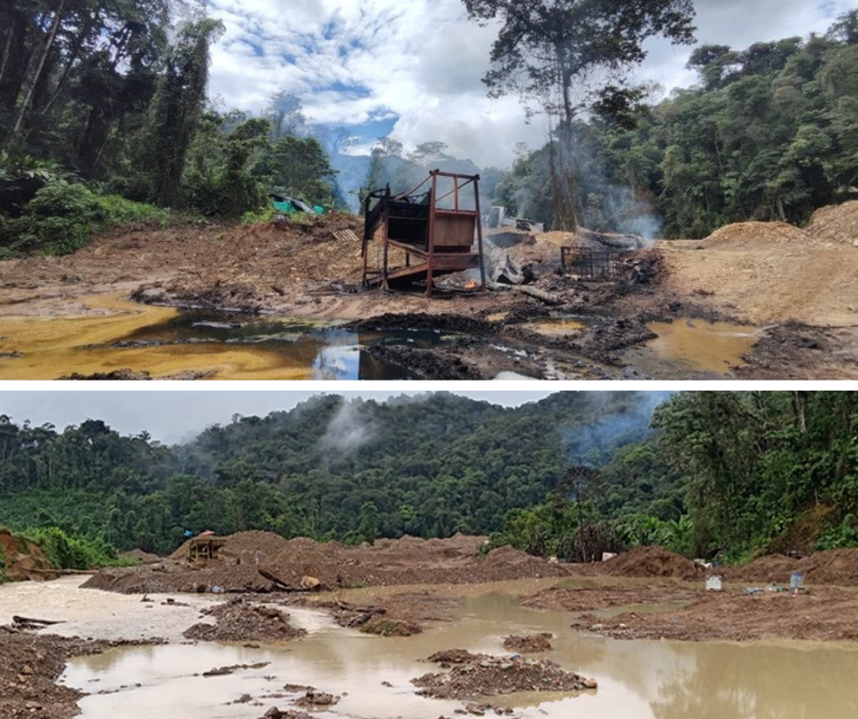 condorcanqui: fueron 10 los campamentos mineros ilegales destruidos tras interdicción en el cenepa