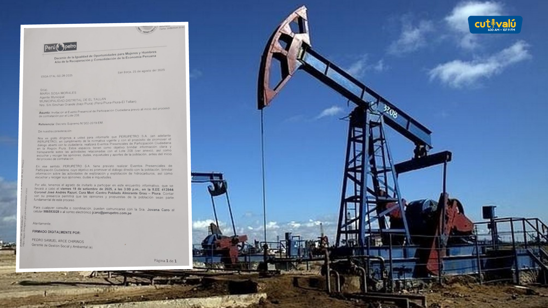 bajo piura: comuneros rechazan contratación y perforación del lote 208 que pretendería otorgar perupetro