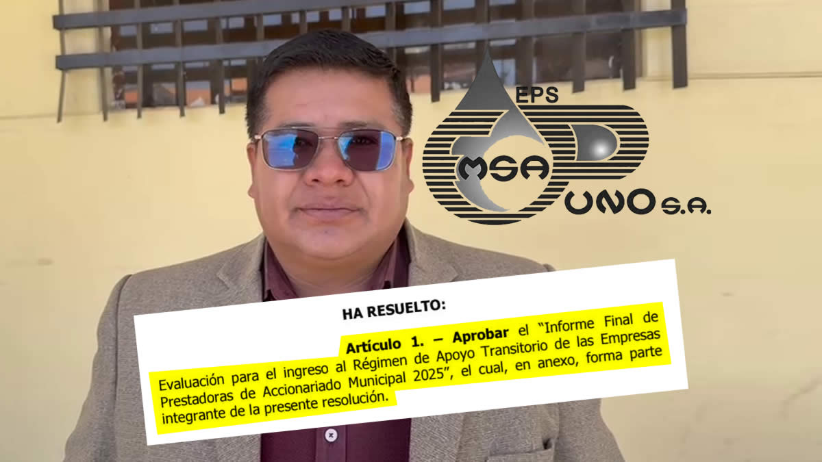 sunass ordena intervención de emsa puno por insolvencia financiera acumulada desde 2022