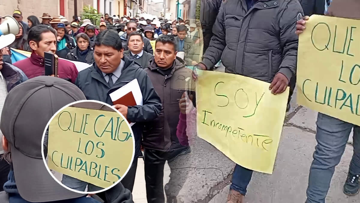 Alcalde y funcionarios marcharon con letrero «Soy incompetente» tras tragedia en Huancané
