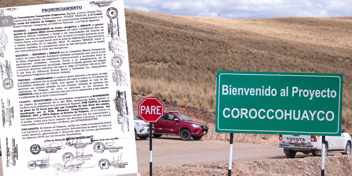 conflicto en espinar: distrito de pallpata da ultimátum de 72 horas al gobierno ante expansión de minera antapaccay