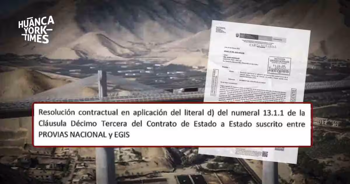 gobierno resuelve el contrato de asistencia técnica con pmo vías sobre carretera central