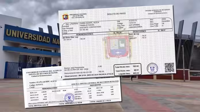 Trabajadora de la UNA Puno percibiría sueldos por tres cargos simultáneos y sindicato exige investigación