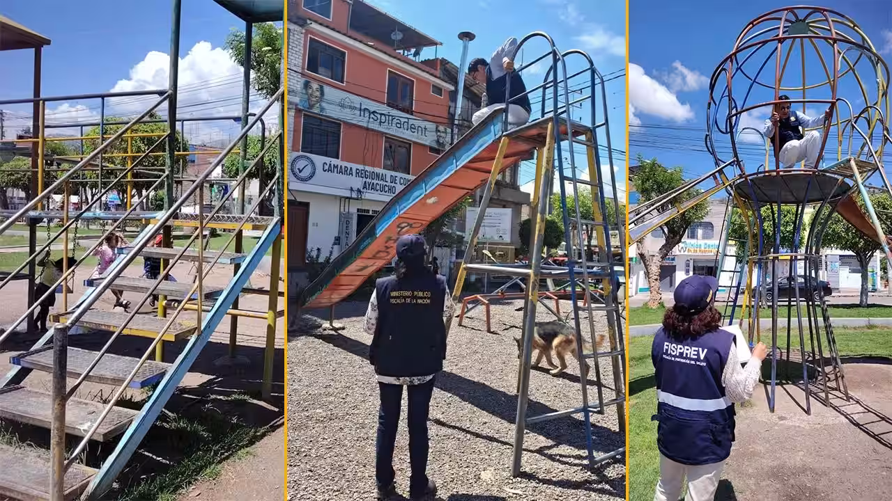 ayacucho: detectan graves deficiencias en juegos infantiles de parques tras inspección