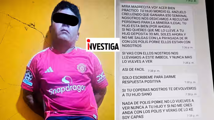LA LIBERTAD: Mal hijo finge su secuestro para exigir S/ 30 mil a su propia madre
