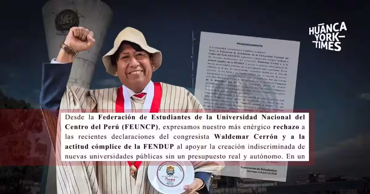 Estudiantes de la UNCP increpan a Cerrón por leyes sin sustento para creación de nuevas universidades