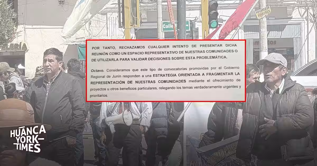 Junín: Comunidades del Yuracyacu acusan al Gobierno Regional de intentar dividir su representación
