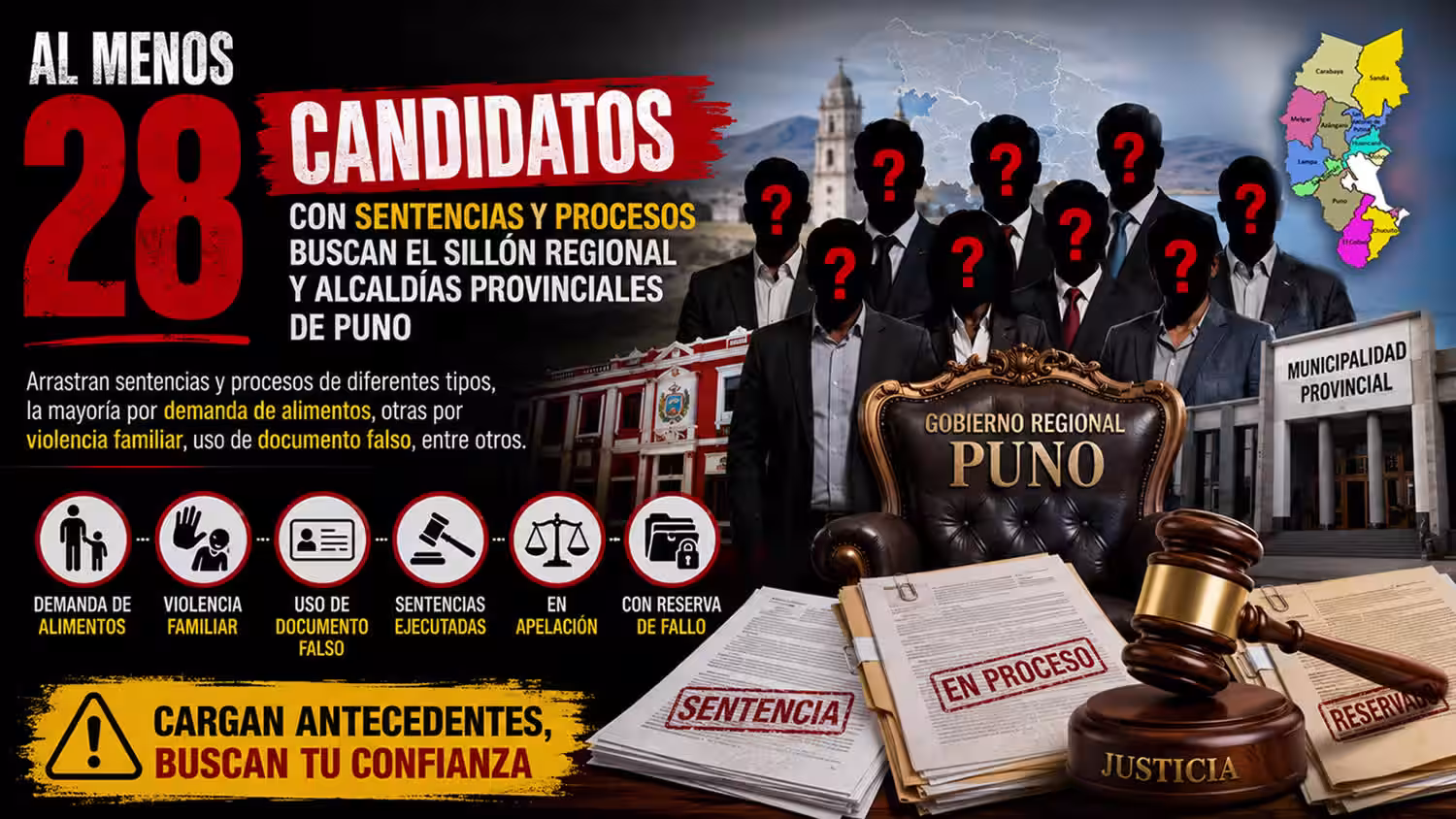 Puno: Candidatos sentenciados quieren llegar al poder