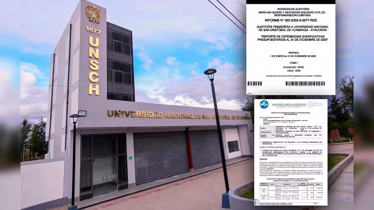 Auditoría ratifica deficiencias y advierte distorsiones en los estados financieros de la UNSCH