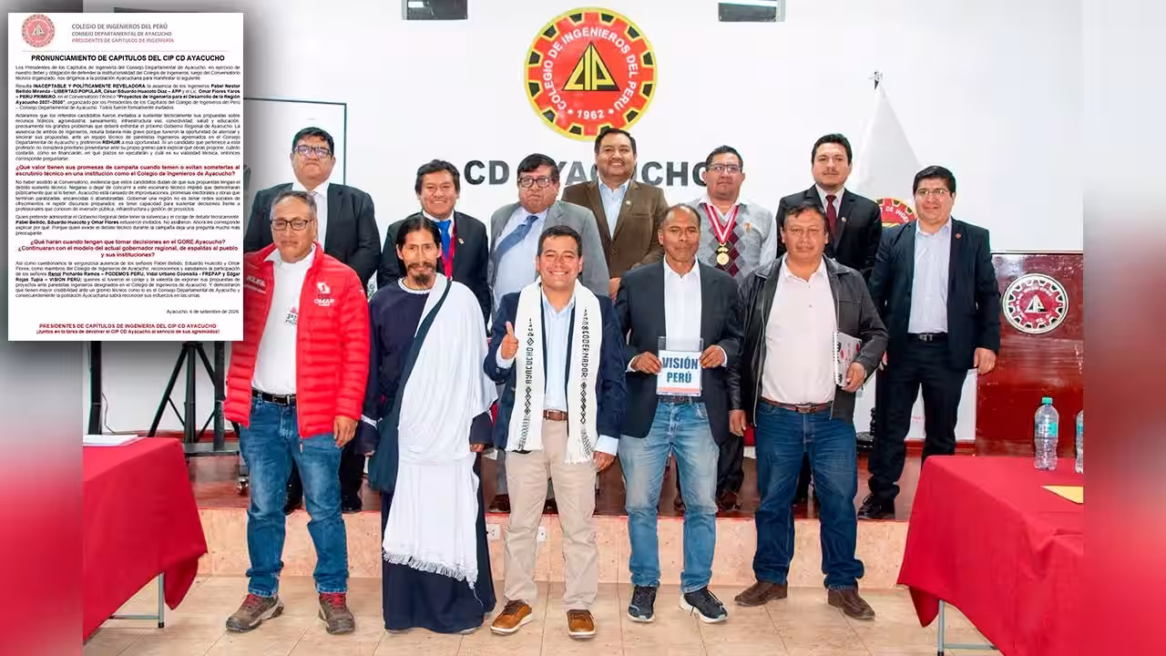 ERM 2026: CIP Ayacucho cuestiona viabilidad de propuestas y pide sustento técnico a candidatos
