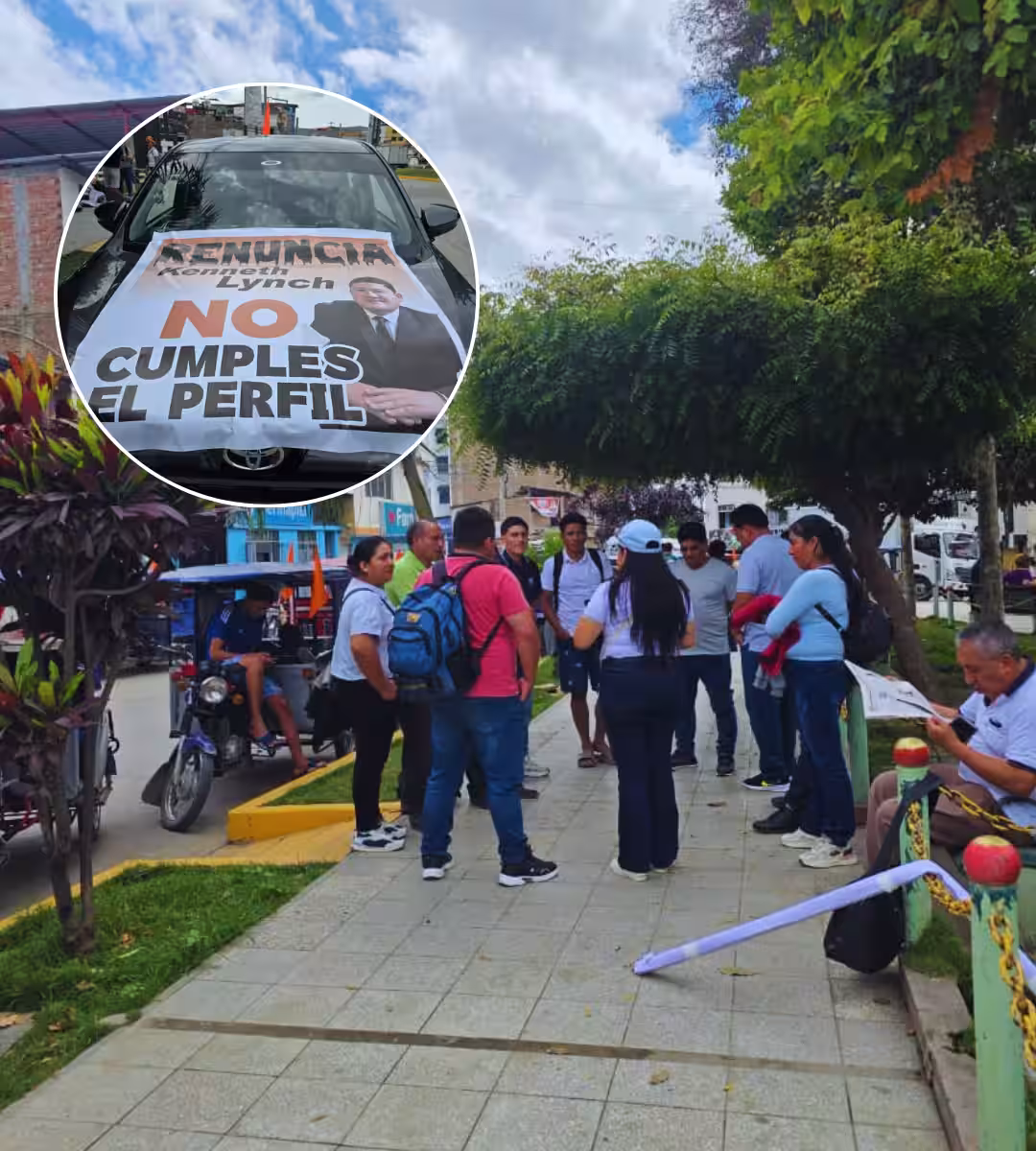 Jaén: militantes y simpatizantes de Fuerza Popular se movilizan contra designación de director del PEJSIB, Kenneth Lynch Mera