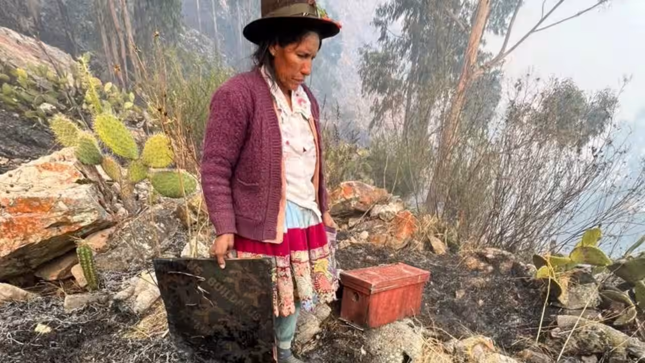 Incendio forestal incontrolable arrasa con cultivos y flora en el distrito de Carapo, en Ayacucho