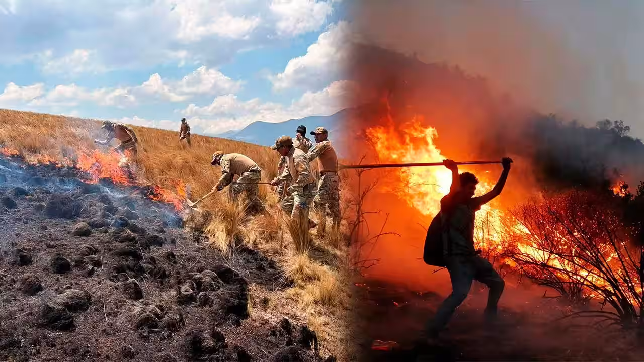 Varios distritos de Huanta arden en llamas: Incendios forestales destruyen todo a su paso