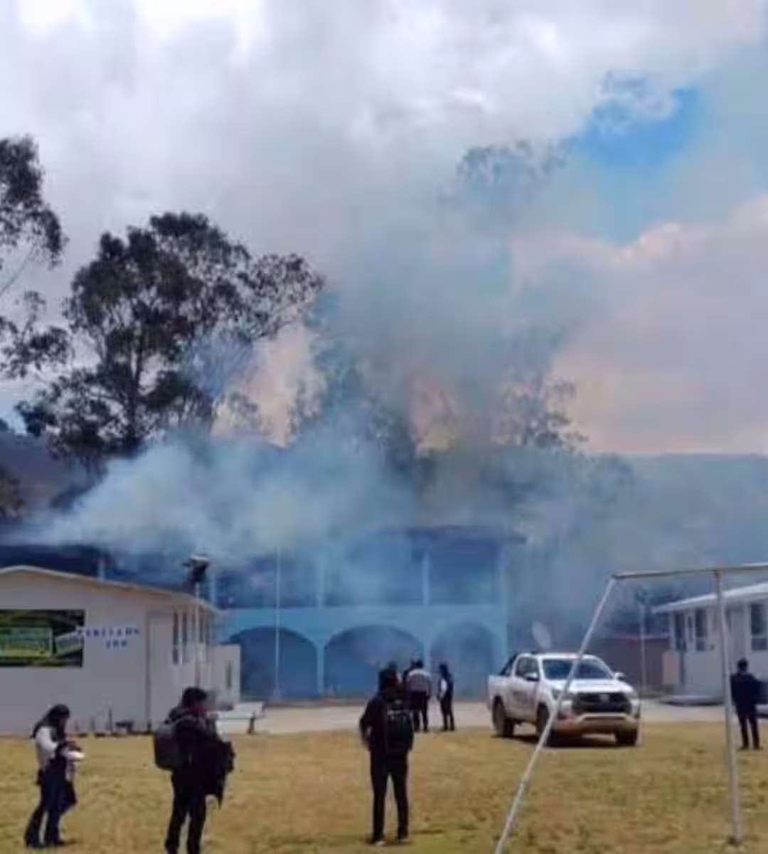 Celendín: PNP investiga incendio en local de votación de Sorochuco durante jornada electoral